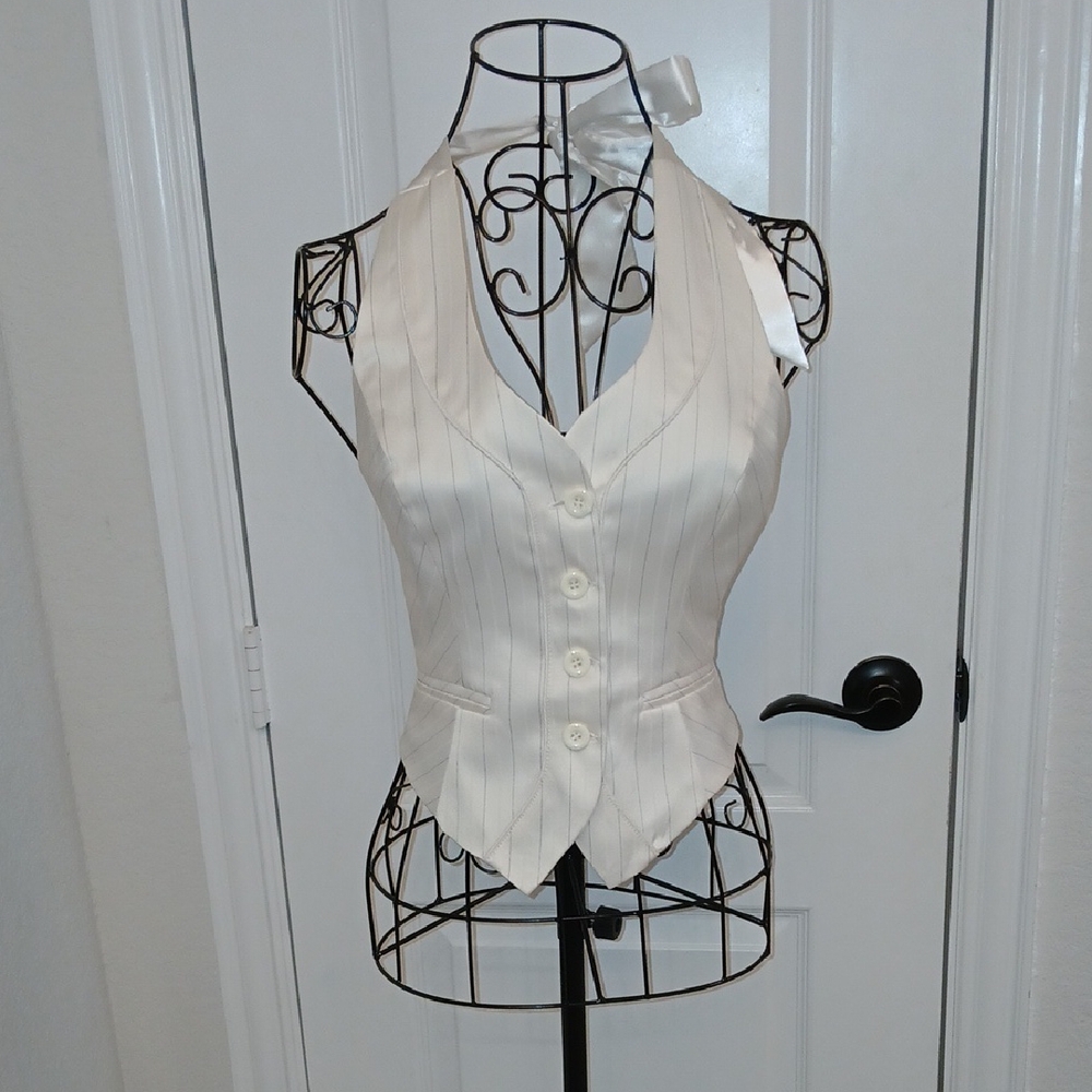 Arden B Cream Halter Vest/Pants Set